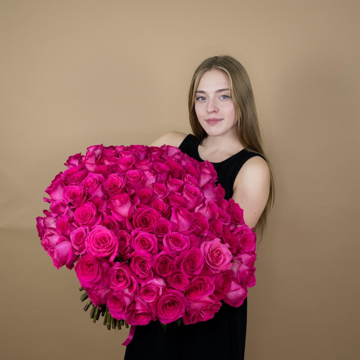 Букет из розовых роз 75 шт. (40 см) (articul: 85701)