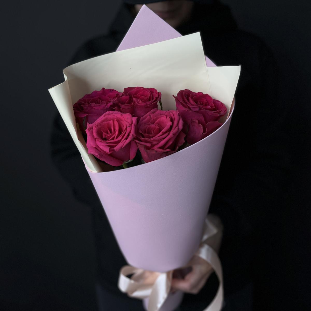 Букеты из розовых роз 40 см (Эквадор) артикул букета  86178rya