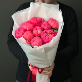 Букет с пионами 9 шт артикул букета   157410